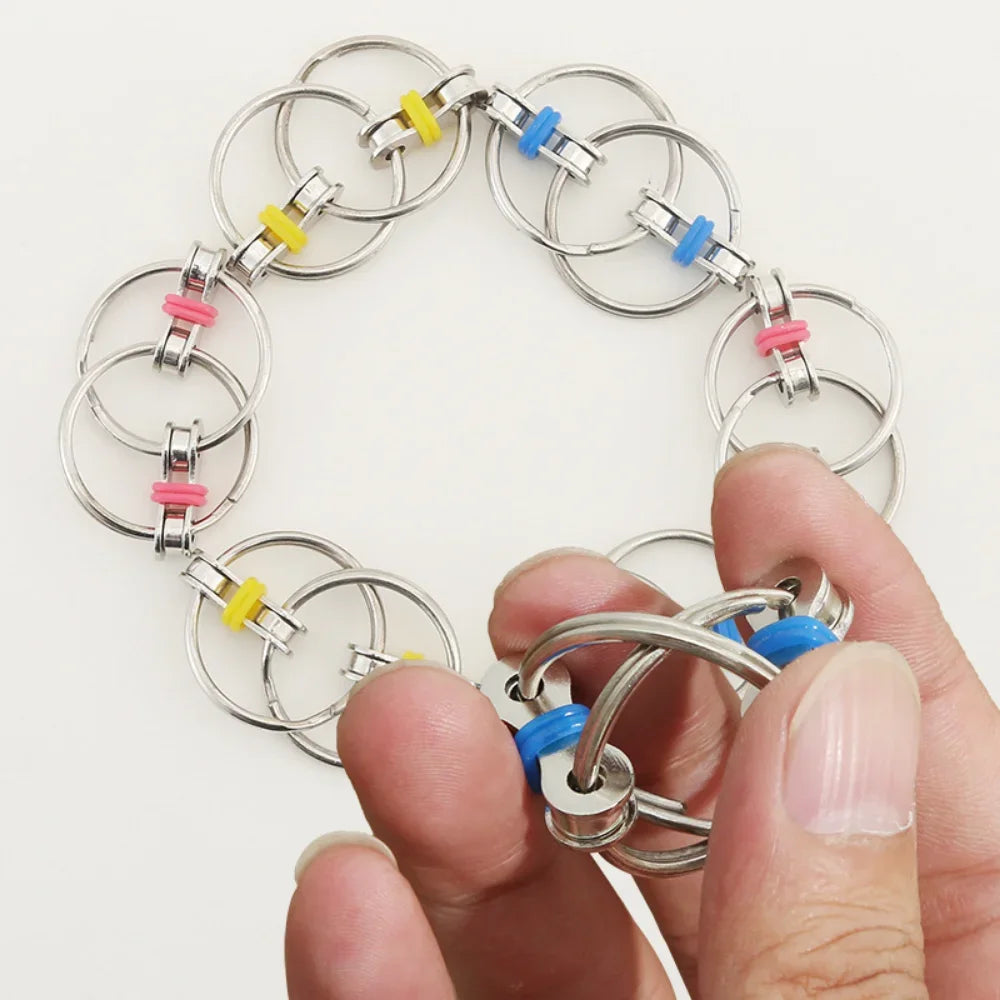 Creative Antistress Toys Metal Decompression Chain Fidget Toys for Autism ADHD Stress Relief Hands Funny Keychain for Kids Adult