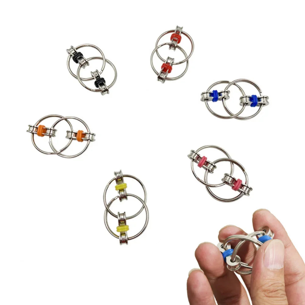 Creative Antistress Toys Metal Decompression Chain Fidget Toys for Autism ADHD Stress Relief Hands Funny Keychain for Kids Adult