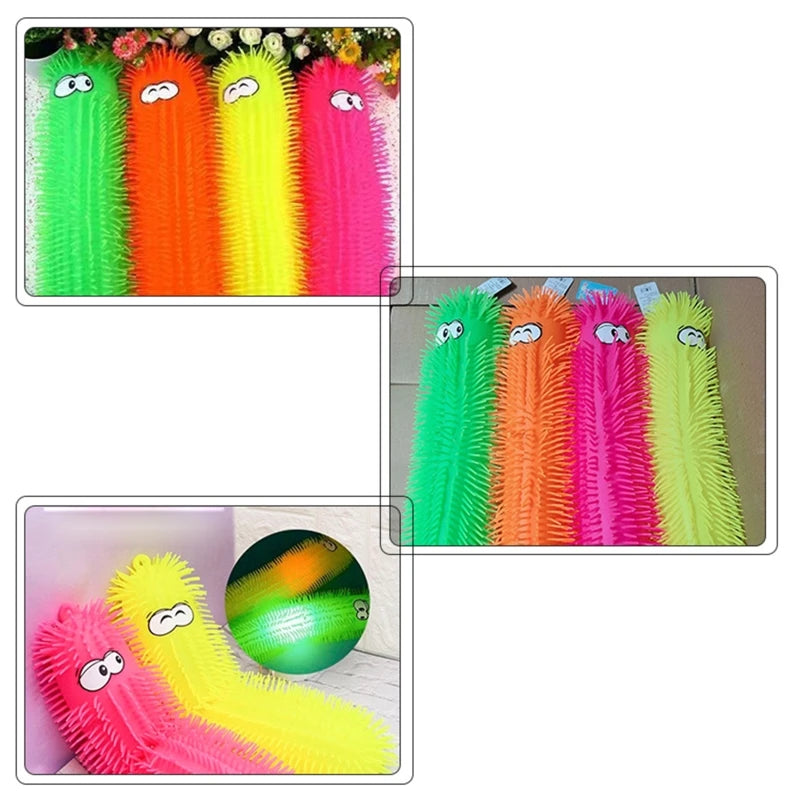 77HD Kids Pinch Vent Flashing LED Caterpillars Ball Toy for Boys/Girls Birthday Gifts