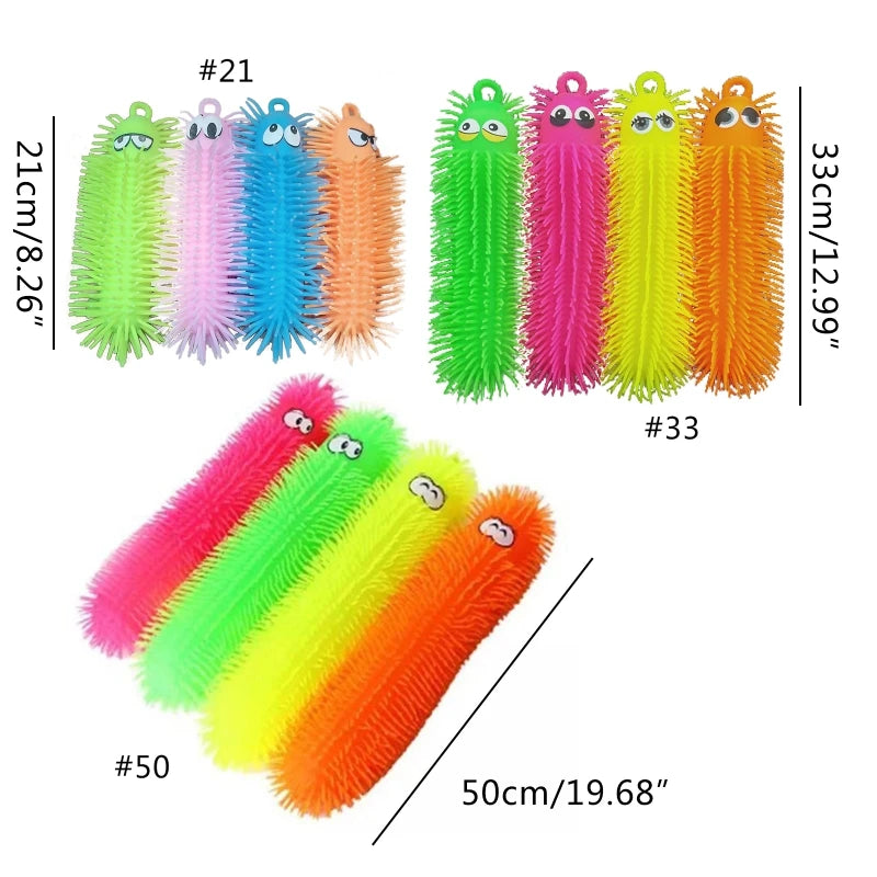 77HD Kids Pinch Vent Flashing LED Caterpillars Ball Toy for Boys/Girls Birthday Gifts