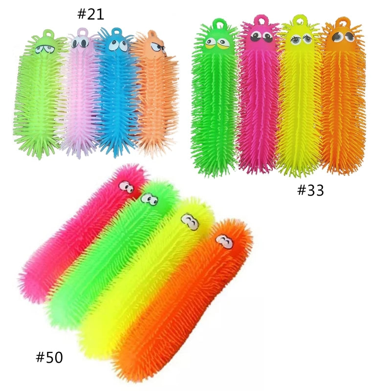 77HD Kids Pinch Vent Flashing LED Caterpillars Ball Toy for Boys/Girls Birthday Gifts
